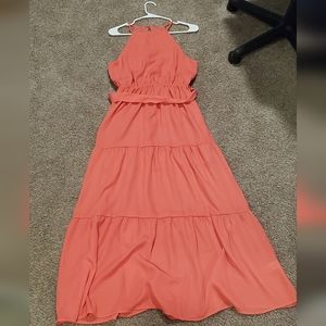 Elegant Coral Maxi Dress
